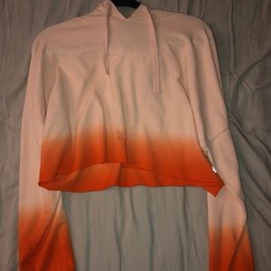 ombre cropped hoodie